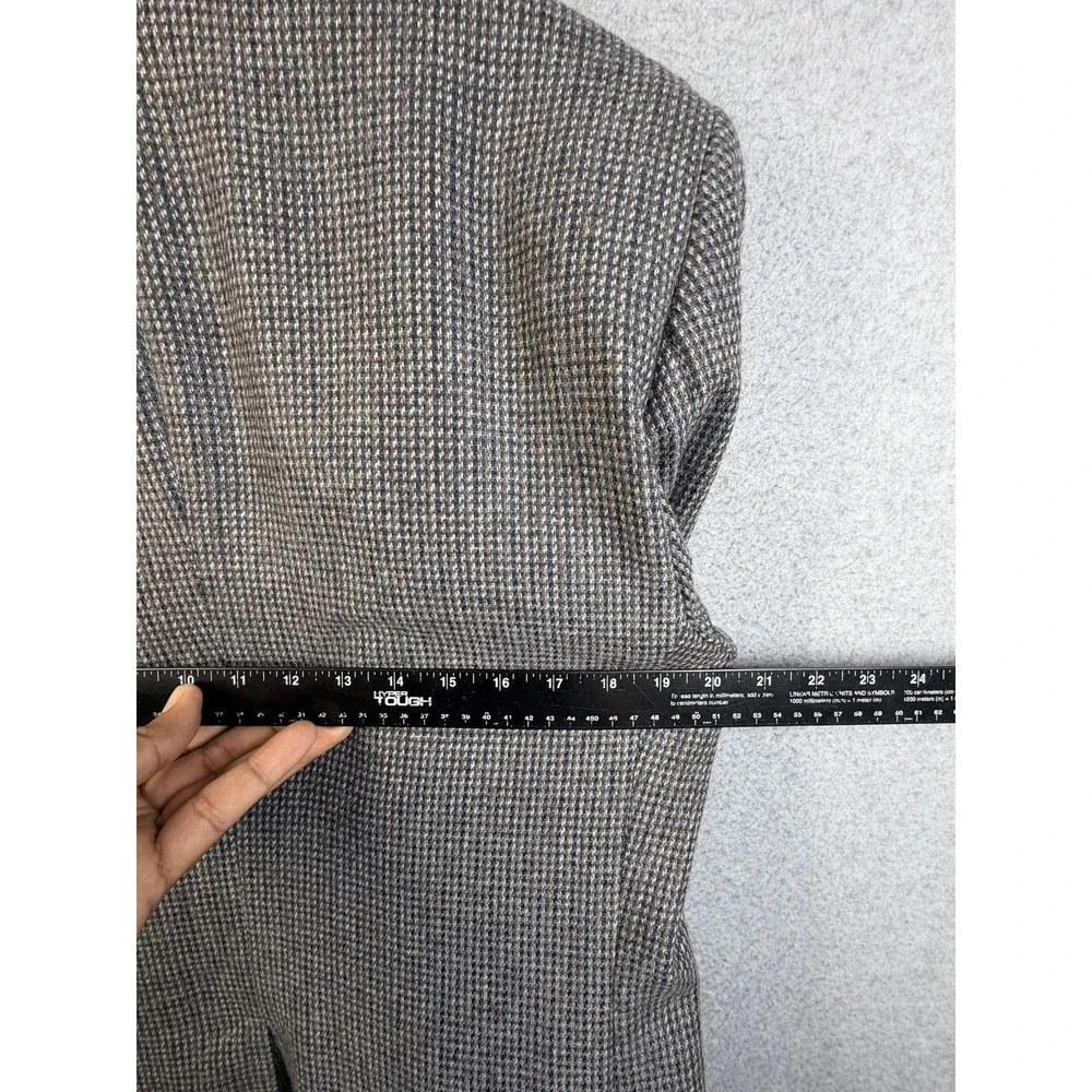 Joe Namath Blazer‎ Mens 44R Gray Check Tweed Sport Coat Jacket Classic Signature